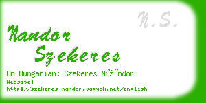 nandor szekeres business card